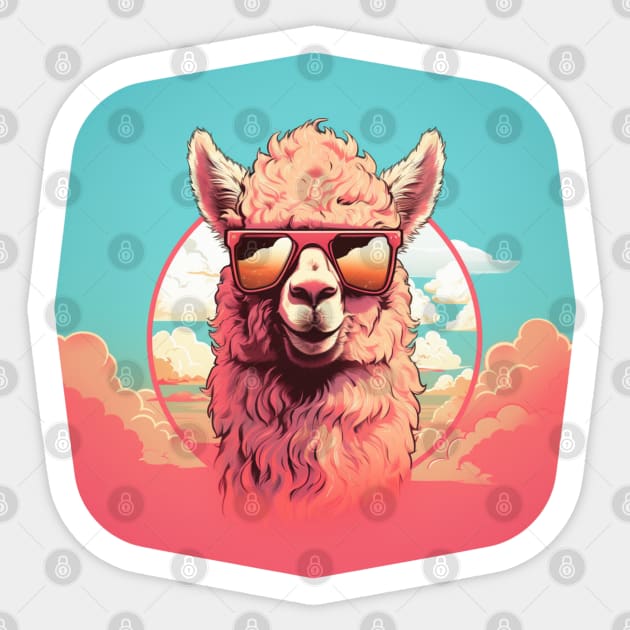 Vintage Trauma Llama Alpaca Sticker by Nightarcade